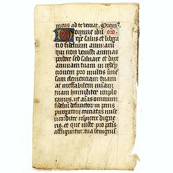 Manuscript leaf, written on vellum, from a Flemish Psalter.