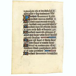 Manuscript leaf from a Parisian book of hours, on vellum.