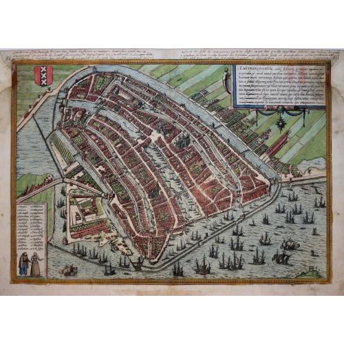 Old map image download for Amstelredamum, Nobile Inferioris Germaniae Oppidum . . . (Amsterdam)