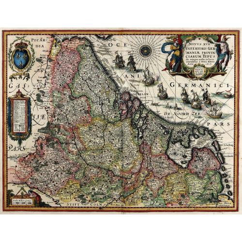 Old map image download for Novus XVII Inferioris Germaniae Provinciarum Typus. . .