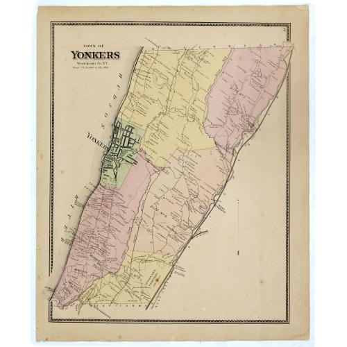 Old map image download for Town of Yonkers Westchester Co. NY