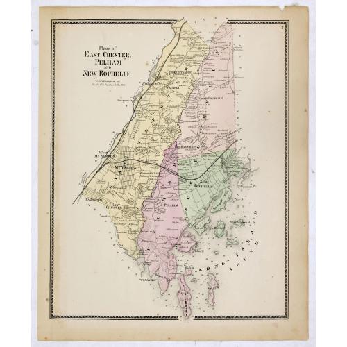 Old map image download for Plans of East Chester Pleham and New Rochelle. Westchester Co.