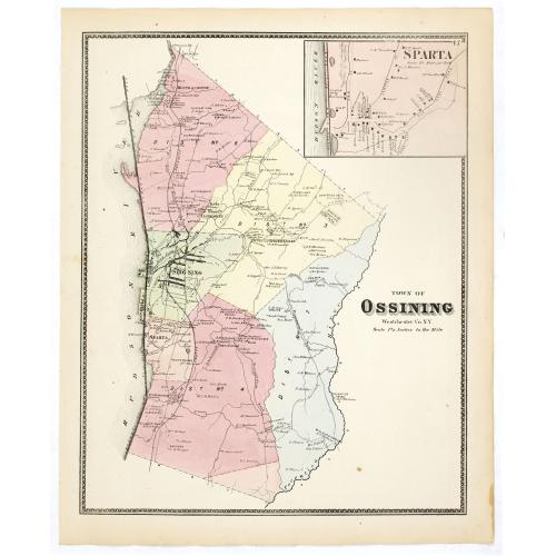 Old map image download for Town of Ossining. Westchester Co. NY.