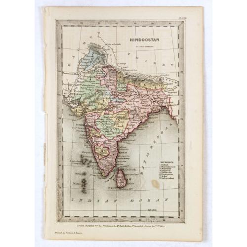 Old map image download for Hindoostan.