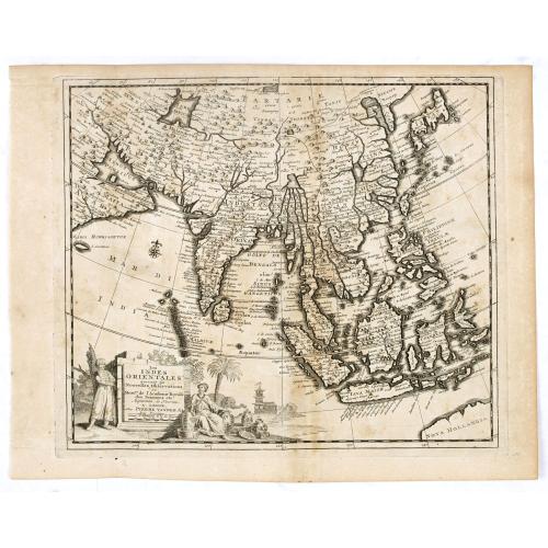 Old map image download for Les Indes Orientales suivant les nouvelles observations de Messrs. de l'Academie Royale des Sciences etc. augmentées de nouveau. . .