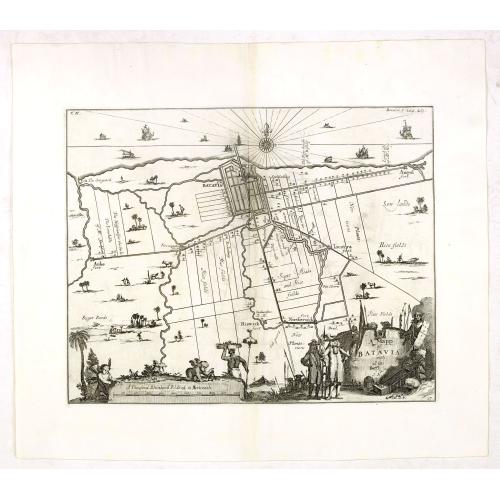 Old map image download for A Mapp of Batavia with all itts Forts.