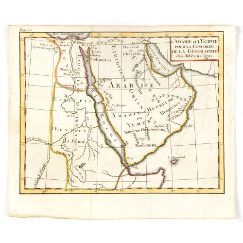 Old map image download for l'Arabie et l'Egypte pour la Concorde de la Géographie des different Ages.
