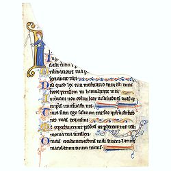 Illuminated leaf from a lithurgical Psalter.