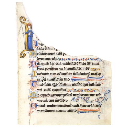 Illuminated leaf from a lithurgical Psalter.