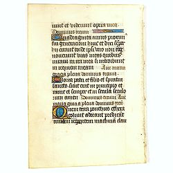 Leaf on vellum from a manuscript Book of Hours.