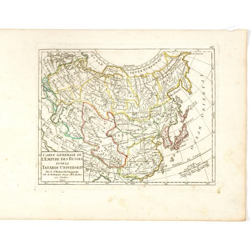 Old map image download for Carte générale de l'empire des Russes et de la Tatarie Universelle Par le Sr. Robert de Vaugondy fils de Mr. Robert Geog. Ord du Roi avec Privilege 1749.