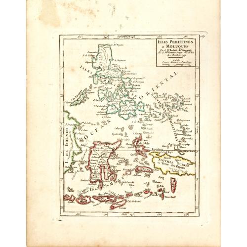 Old map image download for Isles Philippines et Moluques Par le Sr. Robert de Vaugondy fils de Mr. Robert Geog. Ord du Roi avec Privilege 1749.