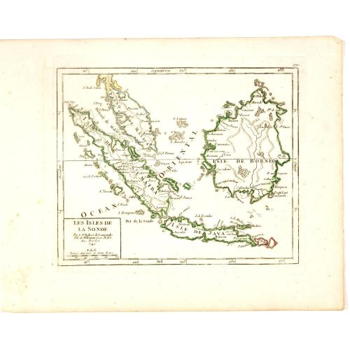 Old map image download for Les Isles de la Sonde Par le Sr. Robert de Vaugondy fils de Mr. Robert Geog. Ord du Roi avec Privilege 1749.