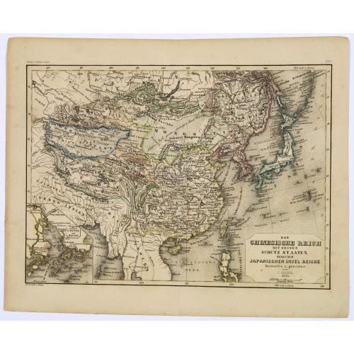 Old map image download for Das Chinesische Reich mit seinen Schutz Staaten...Japanischen Insel Reiche.
