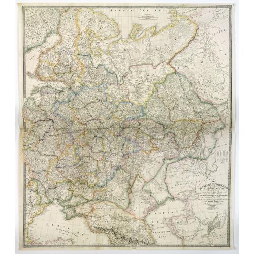 Old map image download for The Russian Dominions in Europe ... with the Post Roads & New Governments from the Russian Atlas of 1806 by Jasper Nantiat.