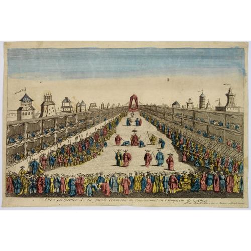 Old map image download for Vue perspective de la grande Ceremonie du Couronnement de l'Empereur de la Chine.