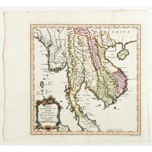 Old map image download for Carte des Royaumes de Siam, du Tunquin, Pegu, Ava, Aracan . . .