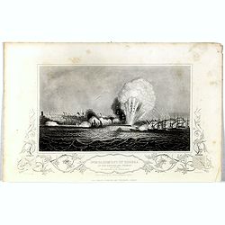 Bombardment of Odessa by the English and French April 22 1854, explosion on the imperial mole . . .