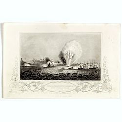 Bombardment of Odessa by the English and French April 22 1854, explosion on the imperial mole . . .