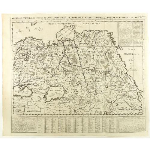 Old map image download for Nouvelle Carte de Moscovie où sont representés les differents etats de sa Maiesté Czarienne. . .
