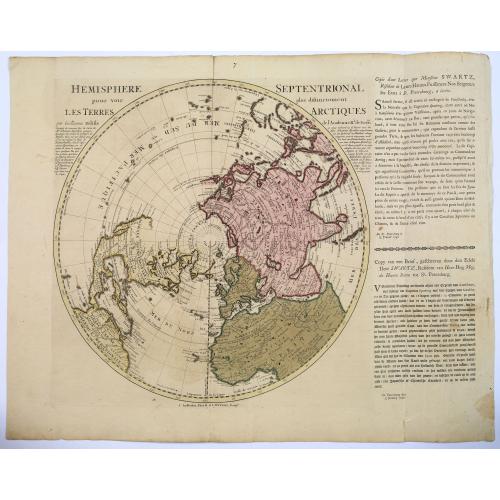 Old map image download for Hemisphere Septentrional...les Terres Arctiques