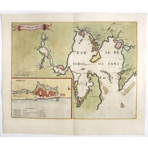 Old map image download for Sinus Omnium Sanctoru. Bahia de Todos os Sanctos.