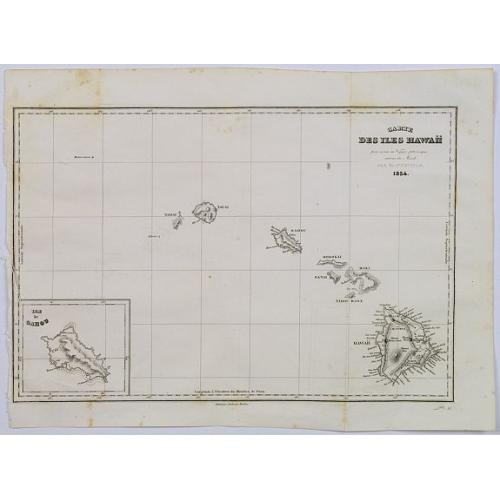 Old map image download for Carte des Iles Hawaii.