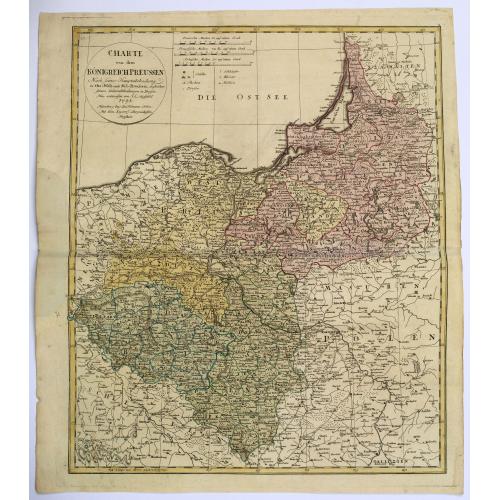Old map image download for Charte von dem Konigreich Preussen..