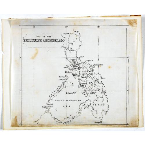 Old map image download for Manuscript map of the Philippine Archipelago.