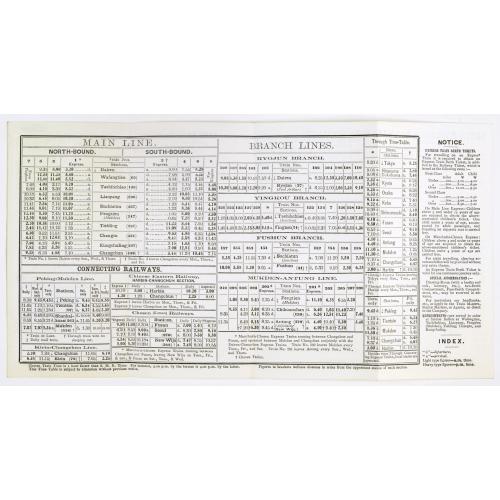 Download a free HR-image of  South Manchura Railway Train Service May 1 to April 30, 1915.