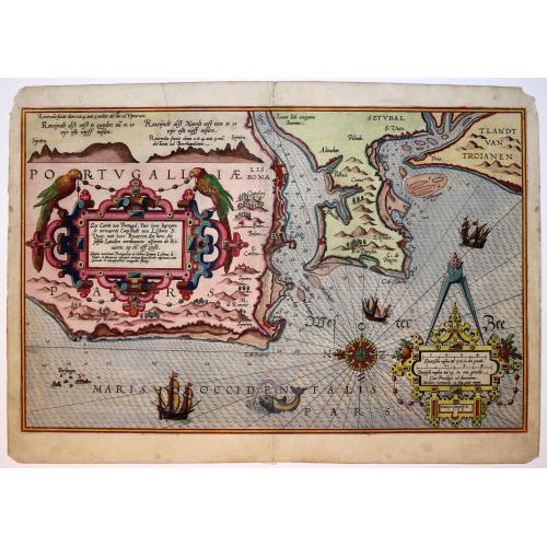 Old map image download for Zee Caerte van Portugal, Daer inne Begrepen de vermaerde Coopstadt van Lisbone ..