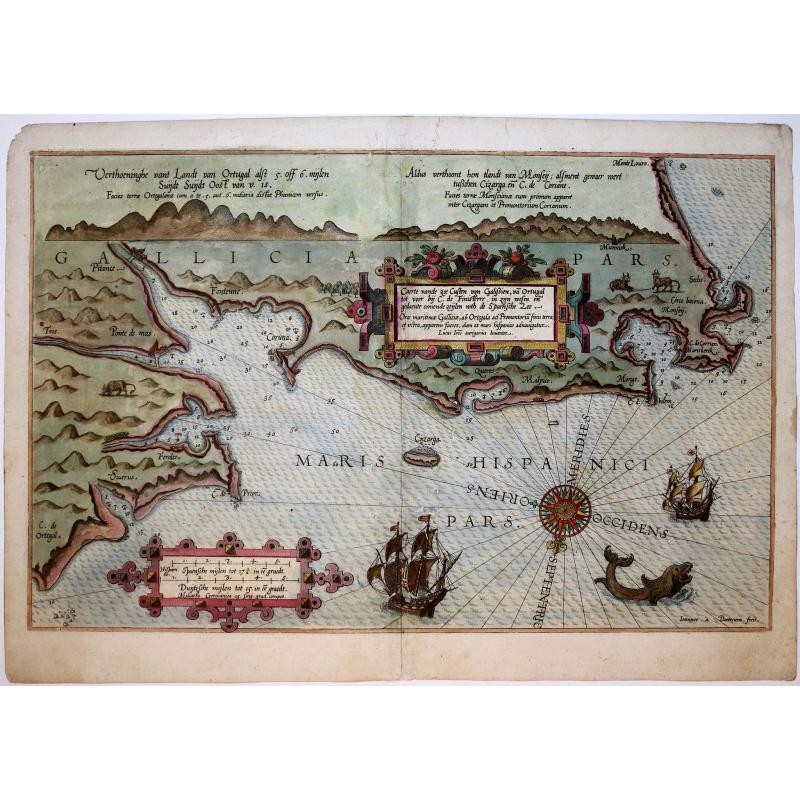 Caerte vande Zee Custen van Galissien, va Ortugal tot voer bij C. de Finisterre.