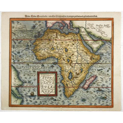 Old map image download for Africae tabula nova / Africa, Lybia, Morenlandt, mit allen Königreichen so jetziger zeit darumb gefunden werden. . .