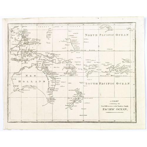 Old map image download for A Chart exhibiting the New Discoveries in the North & south Pacific Ocean.