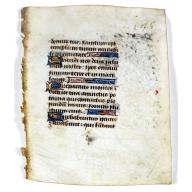 Leaf on vellum from a manuscript Book of Hours.