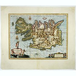 Novissima Islandiae Tabula. Sumptibus Janssonio - Waesbergiorum, Mosis Pitt et Stephani Swart.