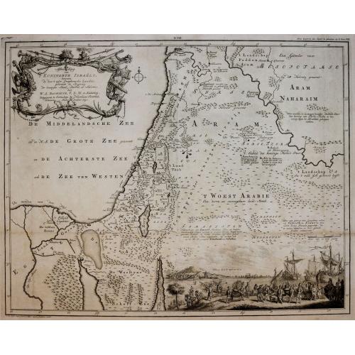 Old map image download for Afbeelding van 't Koningryk Israels, Benevens de door 't zelve Overheerde Landen. . .