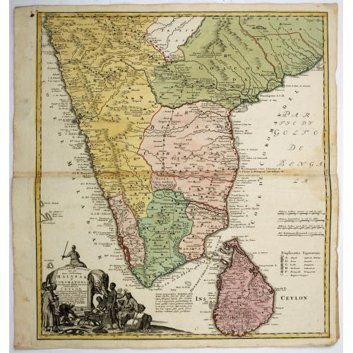 Old map image download for Peninsula Indiae citra Gangem...Malabar & Coromandel...