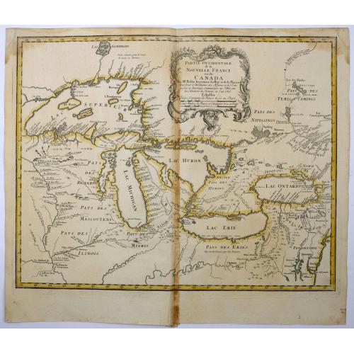 Old map image download for Partie Occidentale de la Nouvelle France ou de Canada.