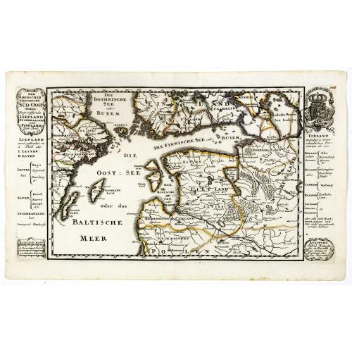 Old map image download for Der Nordischen Königreiche Süd=Oost Theil begreiffende Liefland Ingermanland und Finnland zum Theil.