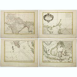 [4 maps] Carte Hydro-Geo-Graphique des Indes Orientales en deça et au dela du Gange avec leur Archipel.. .