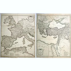 [2 maps] Orbis Romani pars Occidentalis / Pars Orientalis...