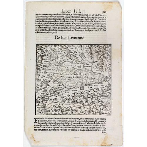 Old map image download for De Lacu Lemanno. (Lake Geneva)