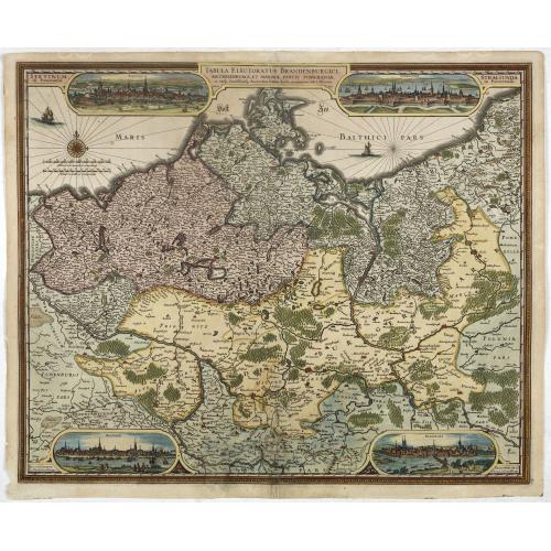 Old map image download for Tabula electoratus Brandenburgici, Meckelenburgi, et maximae partis Pomeraniae, ex variis, famosissimisq[ue] auctoribus summo studio concinnata. . .