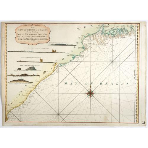 Old map image download for The Coast of India, from Point Gordeware to the Ganges Comprehending Part of the Coast of Golconda . . .