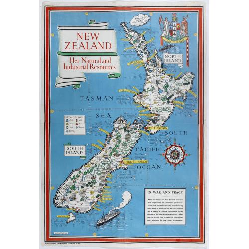 Old map image download for New Zealand. Her Natural and Industrial Recources.