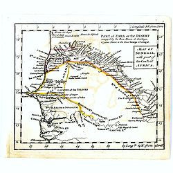 Map of Senegal with part of the coast of Africa.