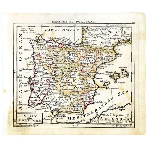 Old map image download for Spain and Portugal.