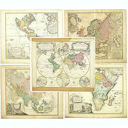 (Set of world and continents) Planiglobii Terrestris cum Utroq Hemisphaerio...