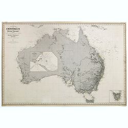 Carte de l'Australie ou Nouvelle Hollande dressée d'aprés les derniers documents Anglais par Robiquet, Hydrographe, . . .